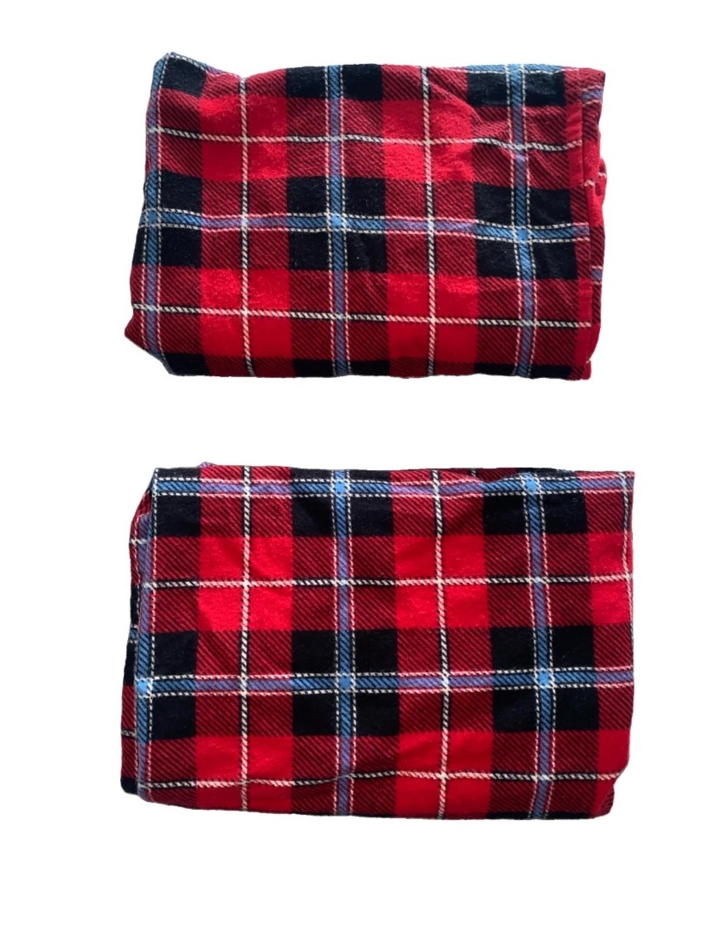 Tartan Red Plaid Standard Queen Pillowcases Flannel Set Of 2
